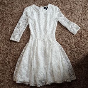 White lace skater dress